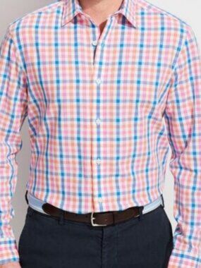 Men's Vineyard Vines Dress Shirt Sz XL Check Pattern Whale Logo